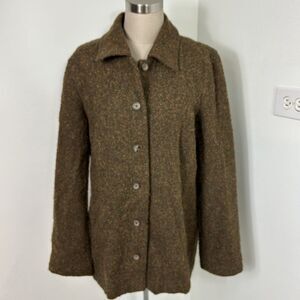 Vintage Country Shop Wool Blend‎ Button Blazer Jacket Pockets Collar Brown 12